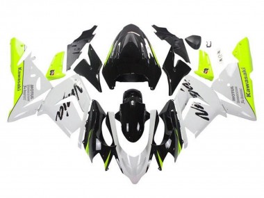 Carenados Moto Kawasaki ZX10R 2004-2005 - Blanco Negro Neon Amarillo Fábrica