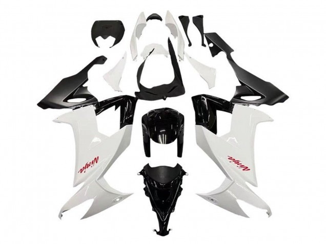 Carenados Moto Kawasaki ZX10R 2008-2010 - Blanco Negro Rojo Calcomanía Fábrica