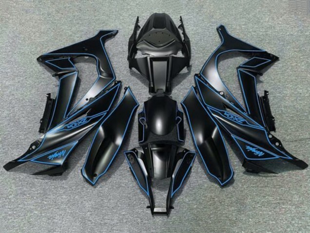 Carenados Moto Kawasaki ZX10R 2011-2015 - Negro Mate Azul Fábrica