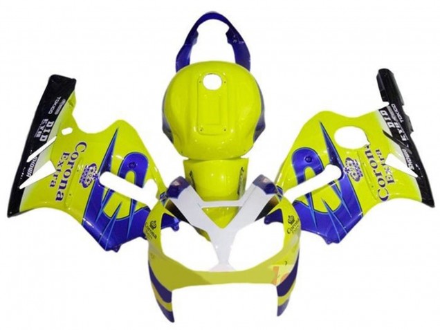 Carenados Moto Kawasaki ZX12R 2000-2001 - Amarillo Blanco Azul Corona Extra Fábrica