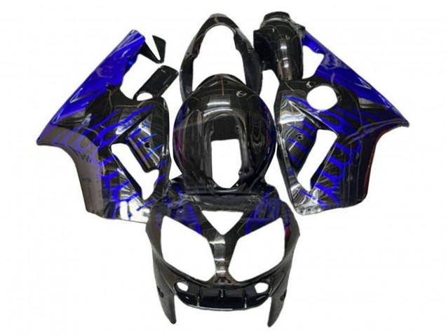 Carenados Moto Kawasaki ZX12R 2002-2006 - Negro Brillante Azul Llama Fábrica