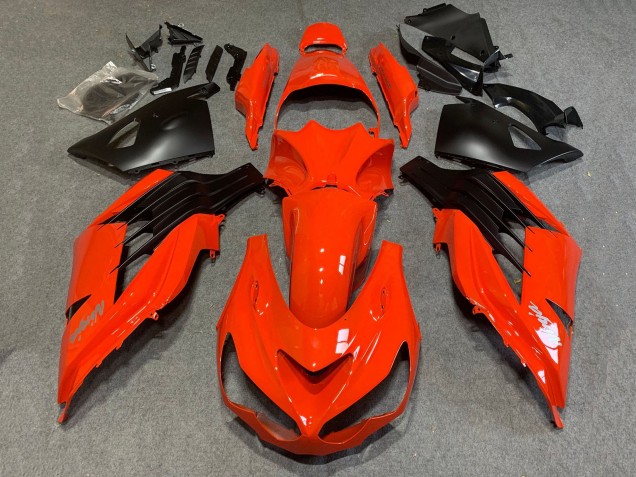 Carenados Moto Kawasaki ZX14R ZZR1400 2006-2011 - Rojo Negro Mate Fábrica