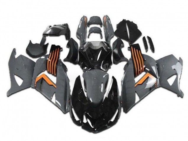 Carenados Moto Kawasaki ZX14R ZZR1400 2006-2011 - Gris Naranja Negro Fábrica