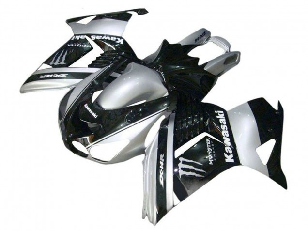 Carenados Moto Kawasaki ZX14R ZZR1400 2006-2011 - Plata Negro Monstruo Fábrica