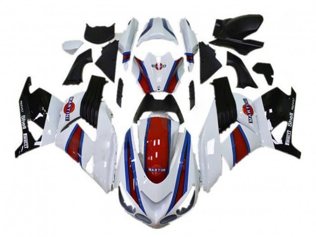 Carenados Moto Kawasaki ZX14R ZZR1400 2006-2011 - Blanco Rojo Azul Negro Martini Fábrica