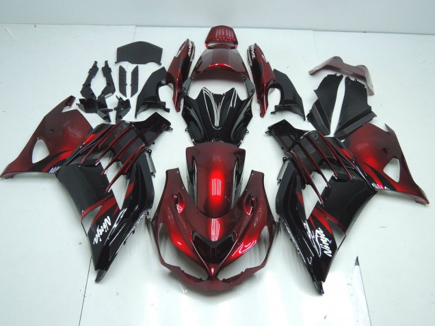 Carenado Moto Kawasaki ZX14R ZZR1400 2012-2024 - Rojo Negro Brillante Blanco Ninja Fábrica