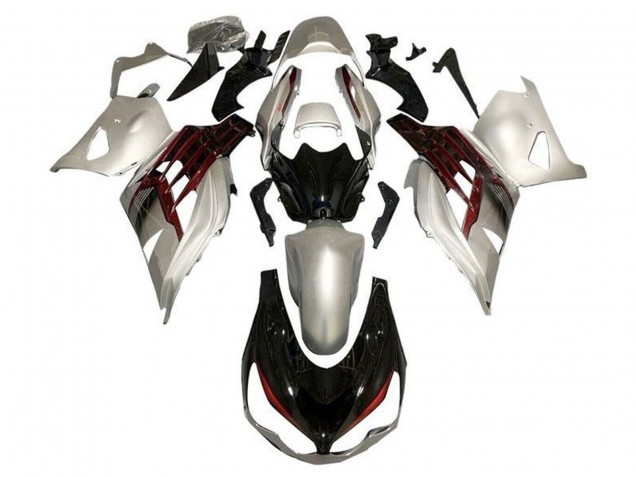 Carenados Moto Kawasaki ZX14R ZZR1400 2012-2024 - Plata Negro Brillante Rojo Fábrica