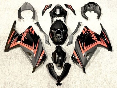Carenados Moto Kawasaki EX300 2013-2024 - Negro Brillante Naranja Fábrica