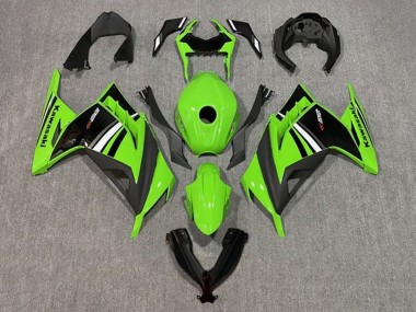 Carenado Moto Kawasaki EX300 2013-2024 - Verde Blanco Negro Raya Fábrica