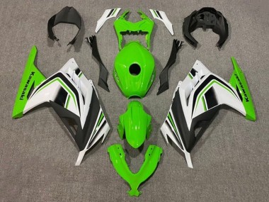 Carenados Moto Kawasaki EX300 2013-2024 - Verde Blanco Negro Raya Fábrica