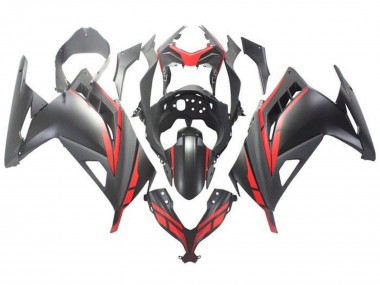 Carenado Moto Kawasaki EX300 2013-2024 - Negro Mate Rojo Fábrica