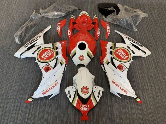 Carenados Moto Kawasaki EX300 2013-2024 - Blanco Rojo Lucky Strike Fábrica