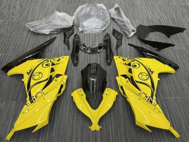 Carenados Moto Kawasaki EX300 2013-2024 - Amarillo Negro Círculos Fábrica