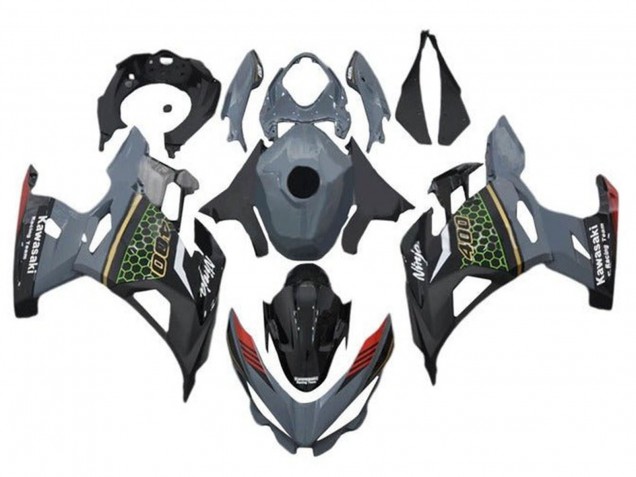 Carenados Moto Kawasaki Ninja 400 2018-2024 - Gris Negro Rojo Honeycomb Fábrica