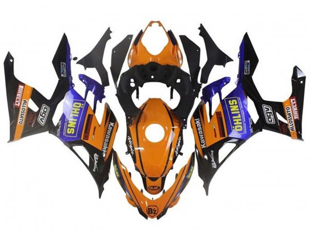 Carenados Moto Kawasaki Ninja 400 2018-2024 - Naranja Negro Azul Amarillo OHLINS Fábrica