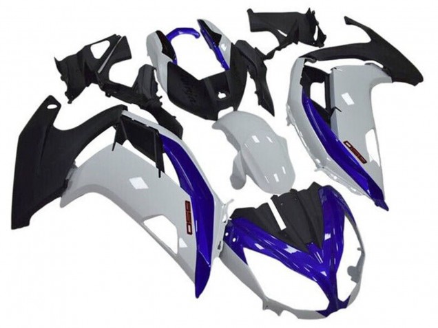 Carenados Moto Kawasaki Ninja 650 EX650 2012-2016 - Blanco Azul Negro Mate Fábrica