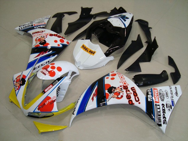 Carenados Moto Yamaha YZF R1 2012-2014 - Blanco Naranja Amarillo Azul Negro Pepe Phone Fábrica
