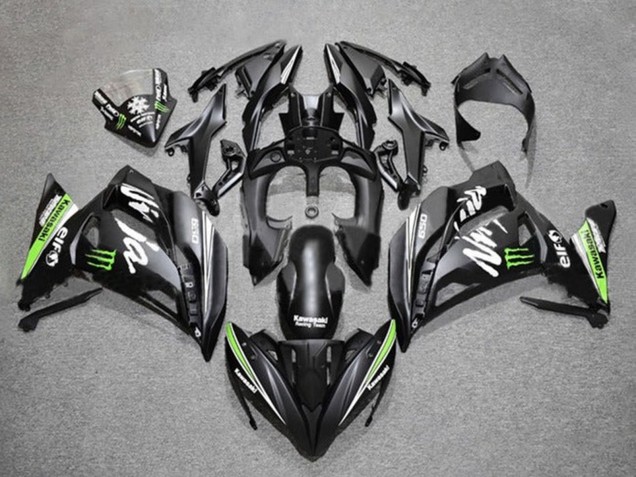 Carenados Moto Kawasaki Ninja 650 EX650 2017-2019 - Negro Mate Verde Blanco Monstruo Fábrica