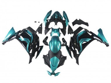 Carenados Moto Kawasaki Ninja 650 EX650 2020-2024 - Azul Verdoso Negro Fábrica