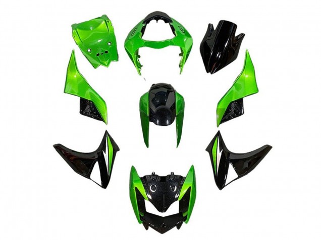 Carenados Moto Kawasaki Z1000 2007-2009 - Verde Negro Brillante Fábrica
