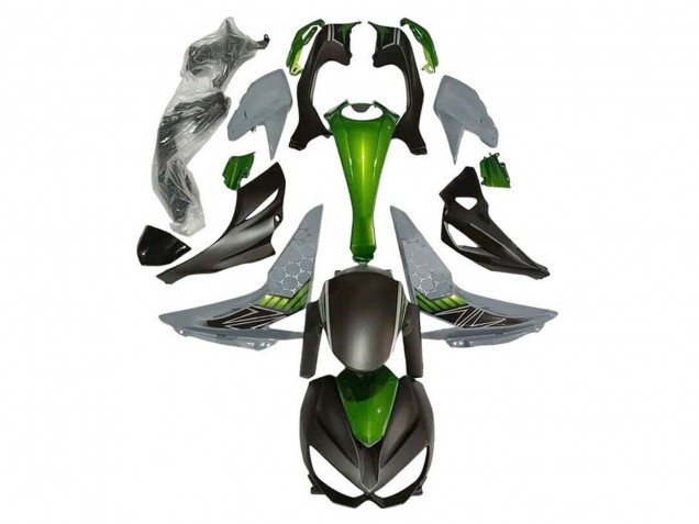 Carenados Moto Kawasaki Z1000 2014-2019 - Verde Gris Negro Mate Fábrica