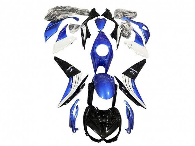 Carenados Moto Kawasaki Z1000 2014-2019 - Azul Blanco Negro Brillante Fábrica
