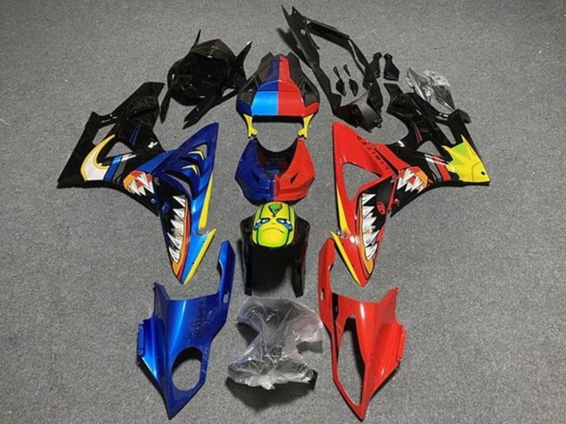 Carenados Moto BMW S1000RR 2009-2014 - Azul Rojo Amarillo Negro Tiburón Fábrica