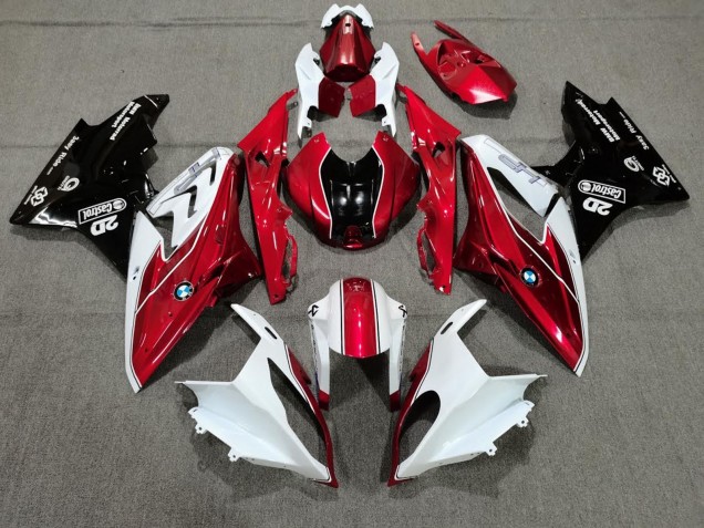 Carenados Moto BMW S1000RR 2009-2014 - Blanco Rojo Negro Brillante Castrol Fábrica