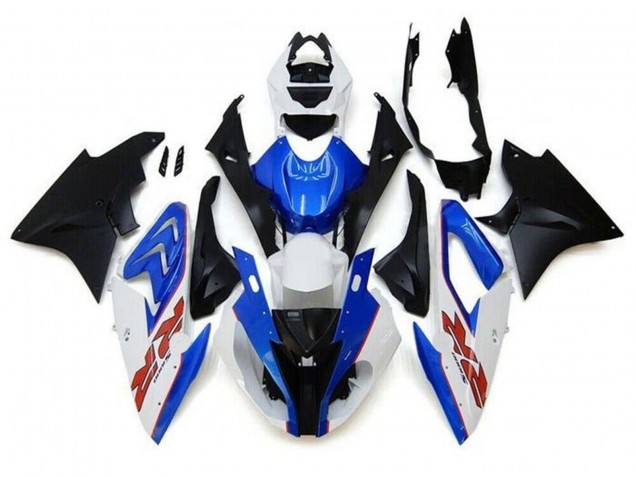 Carenados Moto BMW S1000RR 2017-2018 - Blanco Azul Negro Mate Pinstripe RR Fábrica