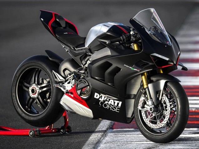 Carenados Moto Ducati Panigale V4 V4S 2022-2024 - Negro Mate Plata Rojo Fábrica