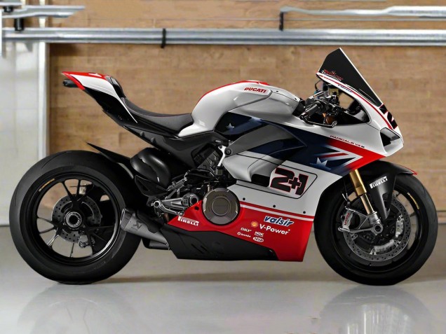 Carenados Moto Ducati Panigale V4 V4S 2018-2019 - Plata Rojo Negro Fábrica