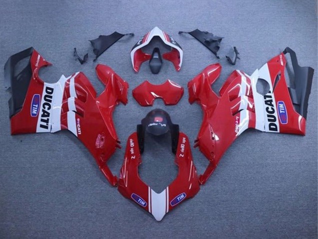 Carenados Moto Ducati Panigale V4 V4S 2020-2021 - Blanco Rojo Negro Mate Tim Fábrica