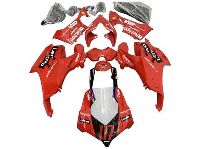 Carenados Moto Ducati Panigale V4 V4S 2020-2021 - Rojo Negro Brillante Lenovo 117 Fábrica