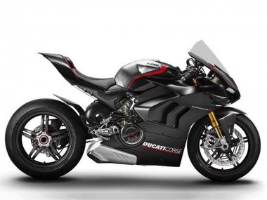 Carenados Moto Ducati Panigale V4 V4S 2020-2021 - Plata Rojo Negro Brillante Corse Fábrica