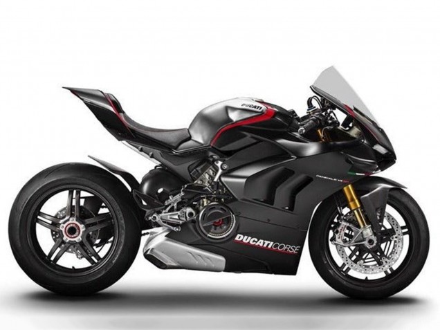 Carenados Moto Ducati Panigale V4 V4S 2020-2021 - Plata Rojo Negro Brillante Corse Fábrica