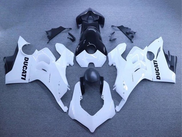 Carenados Moto Ducati Panigale V4 V4S 2020-2021 - Blanco Negro Brillante Fábrica