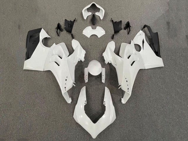 Carenados Moto Ducati Panigale V4 V4S 2020-2021 - Blanco Perla Negro Brillante Fábrica