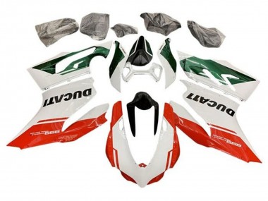 Carenados Moto Ducati Panigale 899 2011-2014 - Blanco Verde Rojo Raya Fábrica