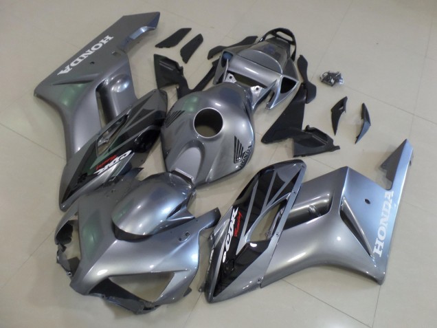 Carenados Moto Honda CBR1000RR 2004-2005 - Plata Negro Brillante Raya Fábrica