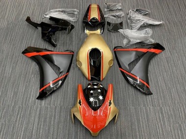 Carenados Moto Honda CBR1000RR 2008-2011 - Oro Rojo Negro Mate Estrella Fábrica