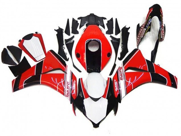 Carenados Moto Honda CBR1000RR 2008-2011 - Rojo Blanco Negro Brillante Raya Fábrica