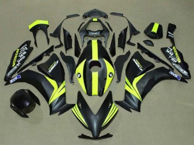Carenados Moto Honda CBR1000RR 2012-2016 - Negro Mate Amarillo Raya Fábrica