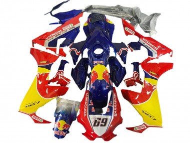 Carenados Moto Honda CBR1000RR 2017-2023 - Azul Amarillo Rojo Bull Hayden Fábrica