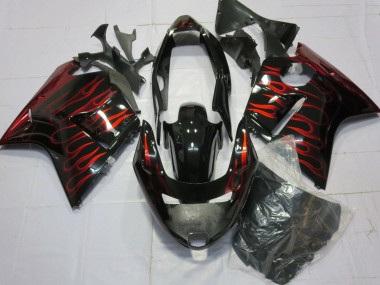 Carenados Moto Honda CBR1100XX Blackbird 1996-2007 - Negro Brillante Rojo Llama Fábrica