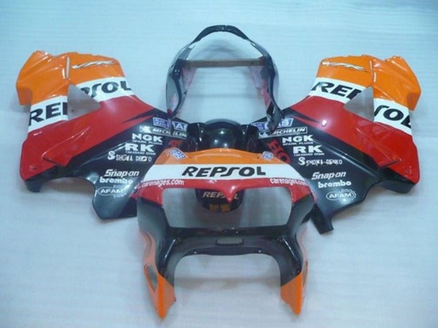 Carenados Moto Honda VFR 800 1998-2001 - Naranja Blanco Rojo Negro Repsol Fábrica