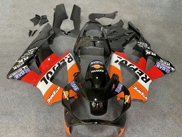 Carenados Moto Honda CBR900RR 929 2000-2001 - Naranja Blanco Rojo Negro Brillante Repsol Fábrica
