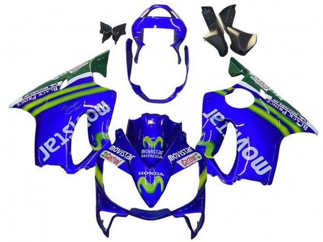 Carenados Moto Honda CBR600 F4i 2001-2003 - Azul Verde Blanco MoviStar Fábrica