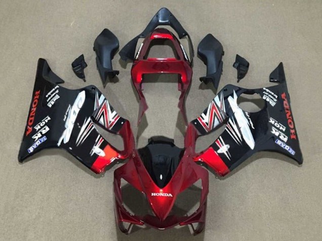 Carenados Moto Honda CBR600 F4i 2001-2003 - Rojo Caramelo Negro Brillante Fábrica