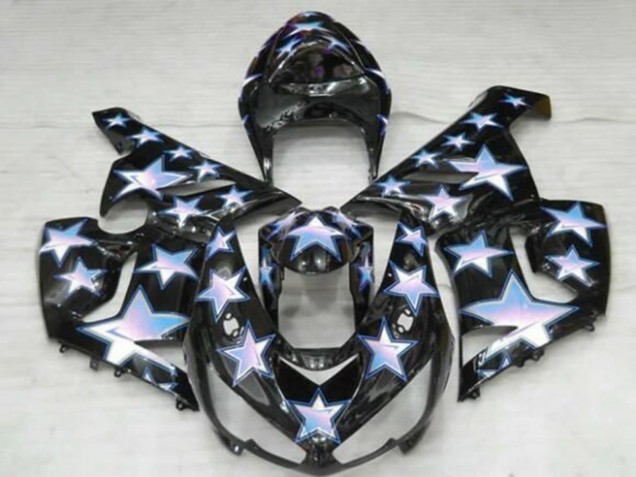 Carenados Moto Kawasaki ZX6R 2005-2006 - Negro Azul Blanco Estrella Fábrica