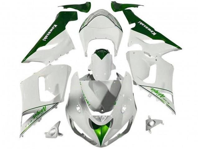 Carenados Moto Kawasaki ZX6R 2005-2006 - Blanco Verde Fábrica